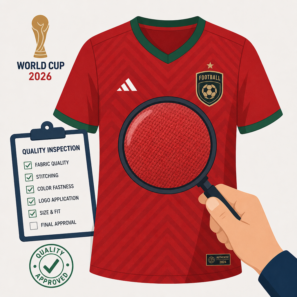 World Cup merchandise quality inspection - flat illustration